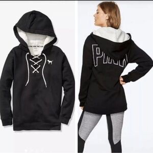 PINK Victoria's Secret Black Hoodie Sweater